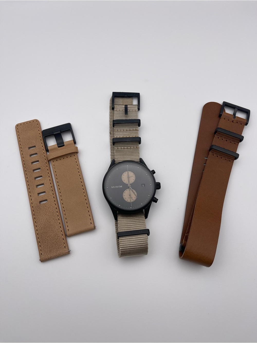 MVMT Men’s Watch Voyage Dessert Dual Time with extra replacement bands